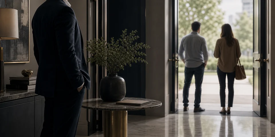 Editorial image representing the wrong prospects at the door.